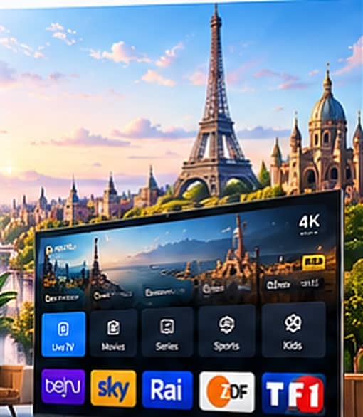 IPTV European Channels & Paris Skyline